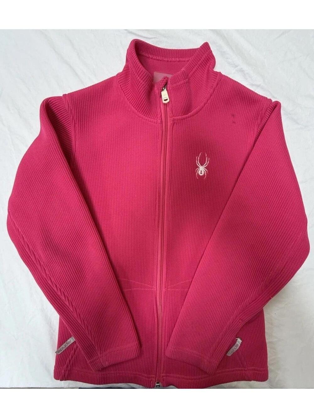 Spyder Women's Pink Full Zip Polyester Fleece Activewear Ski Jacket Size L